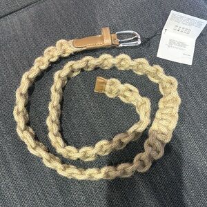 BNWT Zara Braided Tan Camel Rope Belt - Made in Turkey